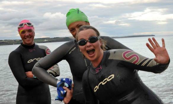 Open water sea swimming in Cork, Ireland.