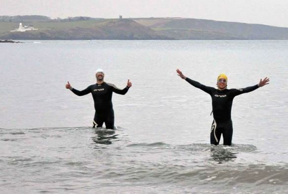 Open water, sea swimming in Cork, Ireland.