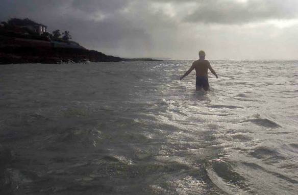 Open water, sea swimming in Cork, Ireland.