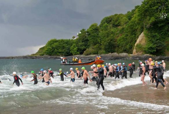 Open water, sea swimming in Cork, Ireland.