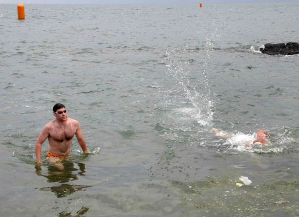Open water, sea swimming in Cork, Ireland.