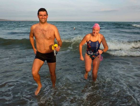 Open water, sea swimming in Cork, Ireland.
