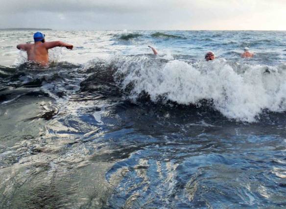 Open water, sea swimming in Cork, Ireland.