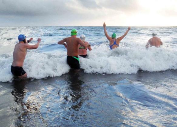 Open water, sea swimming in Cork, Ireland.
