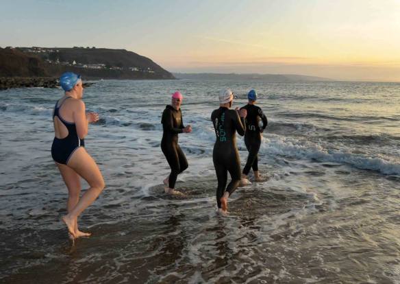 Open water, sea swimming in Cork, Ireland.