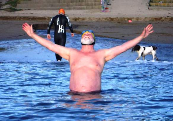 Open water, sea swimming in Cork, Ireland.