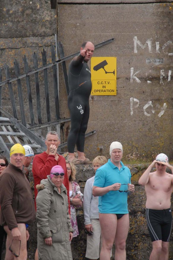 Open water, sea swimming in Cork, Ireland.