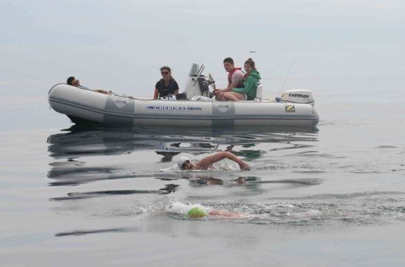 Open water, sea swimming in Cork, Ireland.