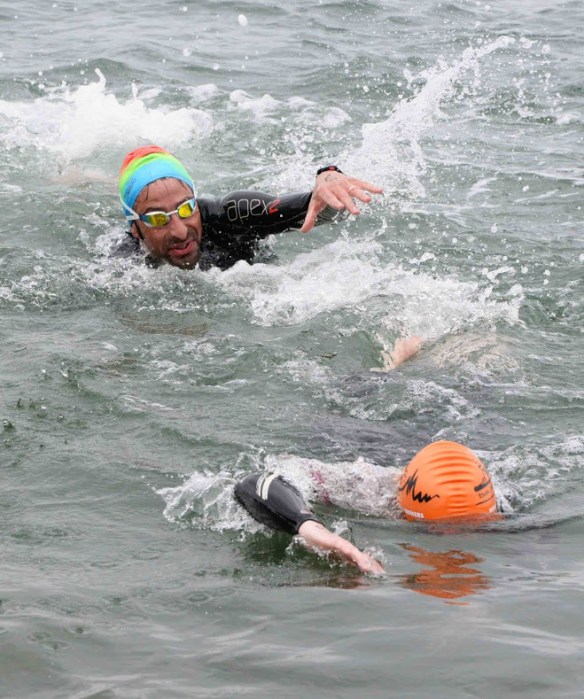 Open water, sea swimming in Cork, Ireland.
