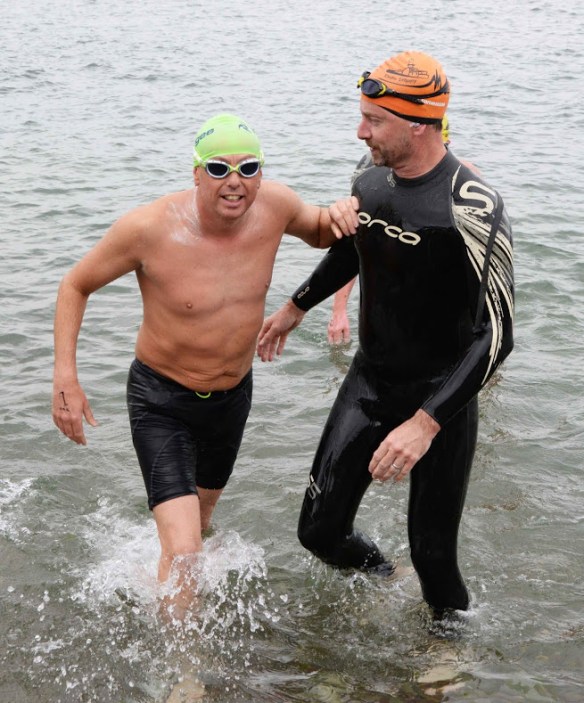 Open water, sea swimming in Cork, Ireland.