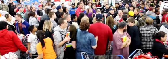 The scene at the towel till in Centra Crosshaven earlier today.